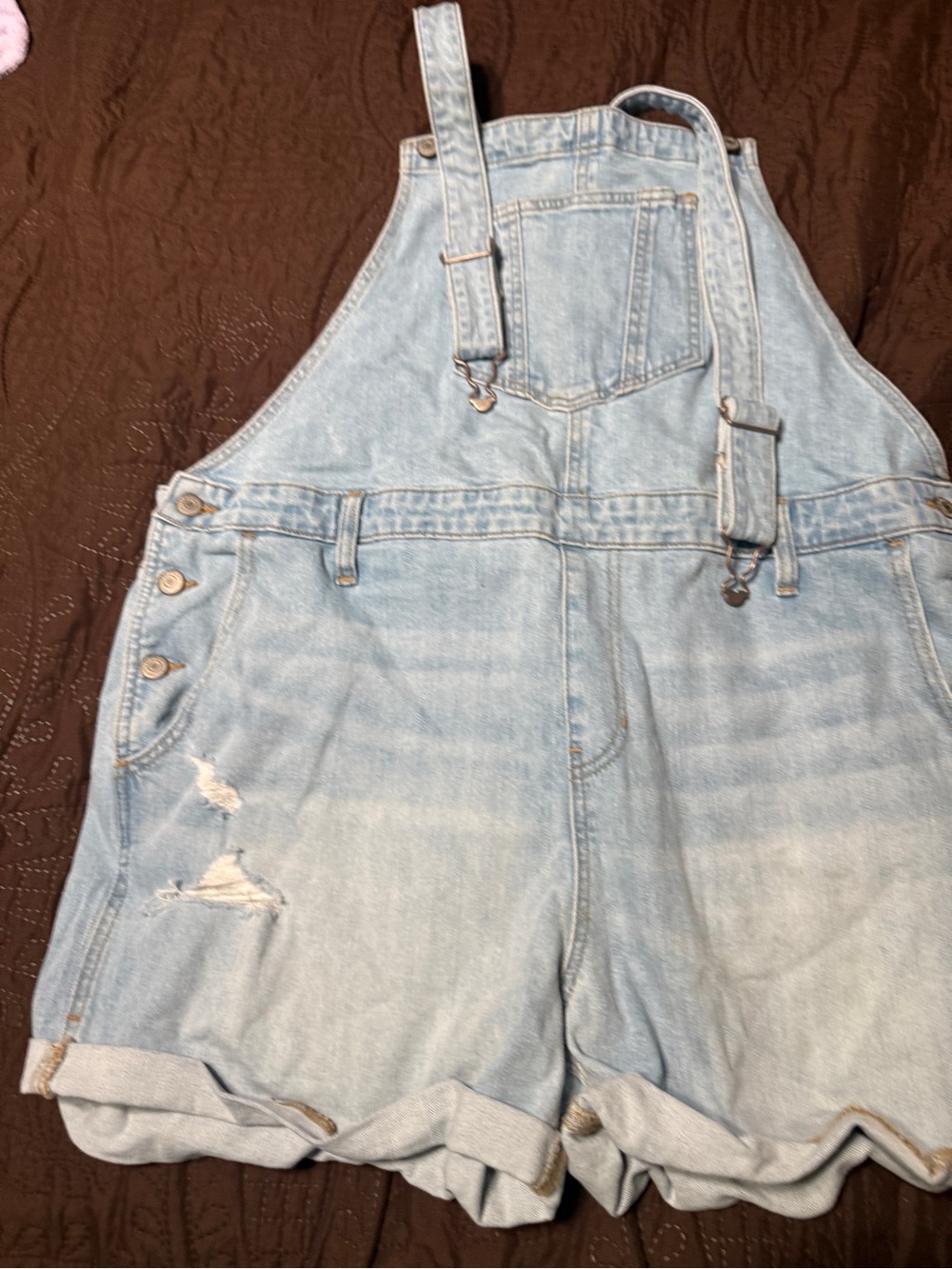 Old Navy Light Blue Denim Short Overalls